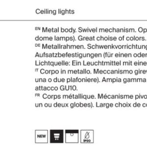 Aplica de perete / tavan cu 2 spoturi directionabile design tehnic Focus S alb, argintiu 178350 universul-luminii.ro