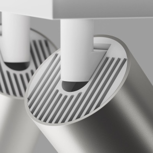 Aplica de perete / tavan cu 2 spoturi directionabile design tehnic Focus S alb, argintiu 55350 universul-luminii.ro