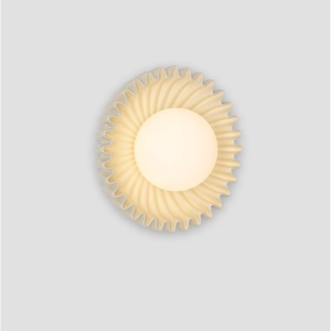 Aplica decorativa ceramica crem, sticla alb, PETEL 245010 universul-luminii.ro