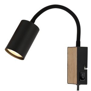 Aplica design industrial Robby negru, maro 135070 universul-luminii.ro