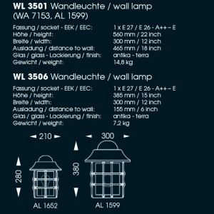 Aplica iluminat exterior din fier forjat, WL 3501 56070 universul-luminii.ro