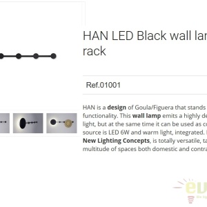 Aplica LED ambientala cu cuier HAN neagra 01001 - Img 7