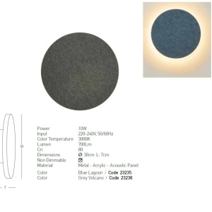 Aplica LED ambientala design circular ACOUSTIC D-30cm blue 153570 universul-luminii.ro