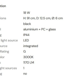 Aplica LED baie iluminat elegant IP44 Fayette H-91cm 239040 universul-luminii.ro