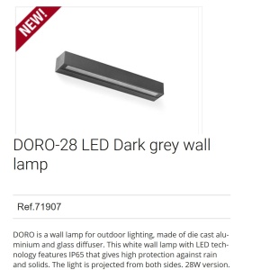 Aplica LED de exterior ambientala design modern IP65 DORO-28 gri inchis 92440 universul-luminii.ro