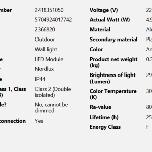 Aplica LED de exterior ambientala stil nordic IP44 Milda antracit 229990 universul-luminii.ro