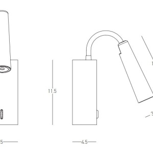 Aplica LED de perete cu brat flexibil Minimal II negru 233770 universul-luminii.ro