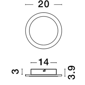 Aplica LED de perete design ambiental CYRCLE 20cm aurie 204170 universul-luminii.ro