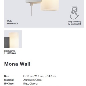 Aplica LED de perete design modern MONA alb 2110561001 - Img 8