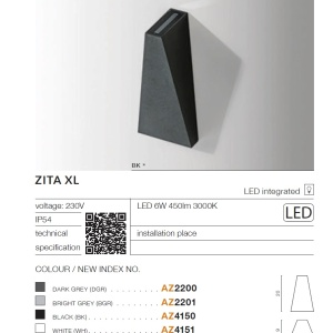 Aplica LED de perete exterior cu iluminat ambiental IP54 ZITA XL alba 97080 universul-luminii.ro