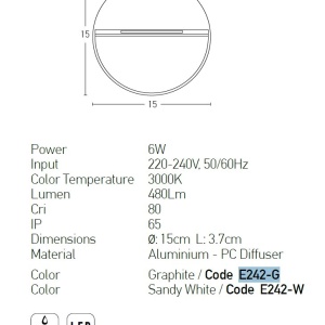 Aplica LED de perete pentru iluminat exterior, lumina ambientala, IP65 Bongo alb 118260 universul-luminii.ro