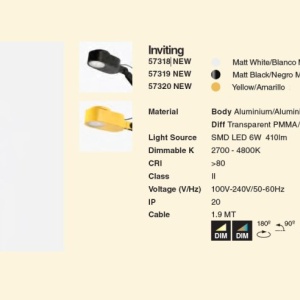 Aplica LED dimabila / Lampa de perete design ultra-modern INVITING galbena 123580 universul-luminii.ro
