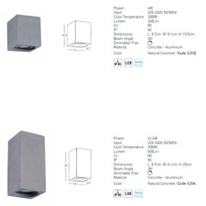 Aplica LED din beton pentru iluminat exterior IP65 Fleur I 154330 universul-luminii.ro