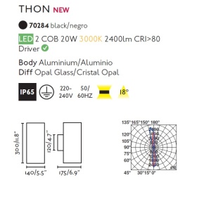 Aplica LED exterior iluminat arhitectural IP65 THON-2 82540 universul-luminii.ro