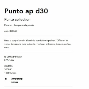 Aplica LED iluminat exterior ambiental Punto ap d30 cafenie 42840 universul-luminii.ro