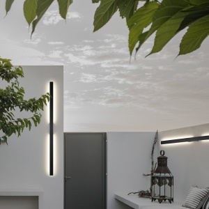 Aplica LED iluminat exterior liniar IP54 LOTUS 24W negru 135800 universul-luminii.ro