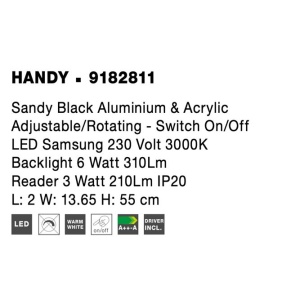 Aplica LED moderna cu reader LED directionabil Handy NVL-9182811 - Img 6