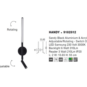Aplica LED moderna cu reader LED directionabil Handy NVL-9182812 - Img 3