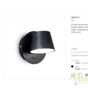 Aplica LED moderna GIM AP1 neagra 167121 61260 universul-luminii.ro