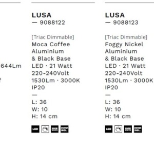 Aplica LED moderna stil minimalist LUSA negru/cafeniu 238190 universul-luminii.ro