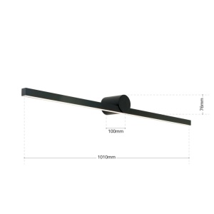 Aplica LED pentru baie moderna IP54 BEAUTY L-101cm negru 234290 universul-luminii.ro