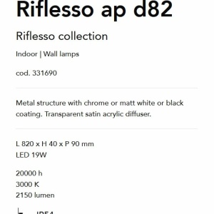 Aplica LED pentru oglinda baie IP54, RIFLESSO AP D82 alb 165600 universul-luminii.ro