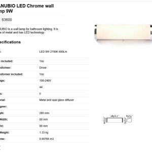 Aplica LED pentru oglinda baie moderna IP44 DANUBIO 9W 83130 universul-luminii.ro