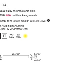 Aplica LED pentru oglinda baie moderna IP44 VOLGA 18W 63514 89790 universul-luminii.ro