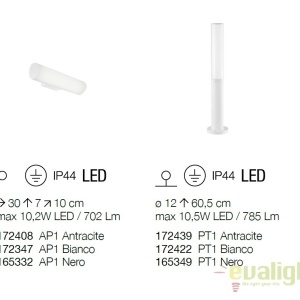 Aplica LED perete exterior design modern ETERE AP ANTRACITE 4000K 172408 52400 universul-luminii.ro