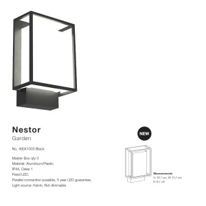 Aplica LED perete exterior design modern Nestor 49041003 NL 72820 universul-luminii.ro