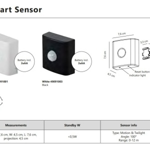 Aplica LED perete/ tavan exterior cu protectie IP54 Ava Smart Black 220920 universul-luminii.ro