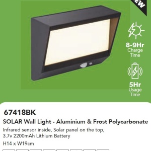 Aplica LED solara de exterior cu senzor de miscare IP54 Solar 223120 universul-luminii.ro