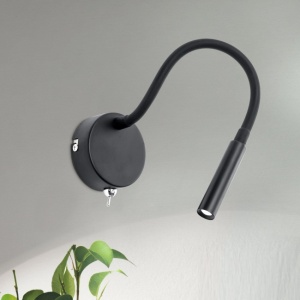 Aplica minimalista cu reader LED directionabil Kurt neagra 96150 universul-luminii.ro