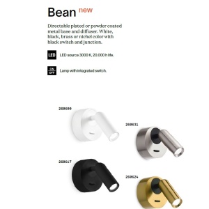 Aplica moderna cu spot LED directionabil BEAN SQUARE AP nickel 92670 universul-luminii.ro