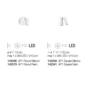Aplica moderna, directionabila LED PAGE AP ROUND BIANCO 142586 - Img 3