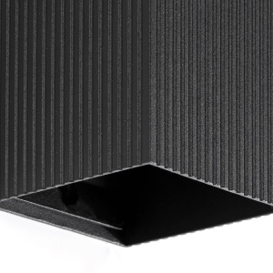 Aplica perete aluminiu striat negru, 1xGU10, LUNE square - Img 4