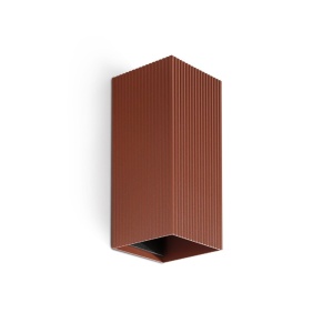 Aplica perete aluminiu striat terracotta, 2xGU10, LUNE square