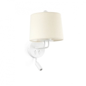 Aplica perete cu reader LED moderna design elegant MONTREAL alb/bej - Img 1