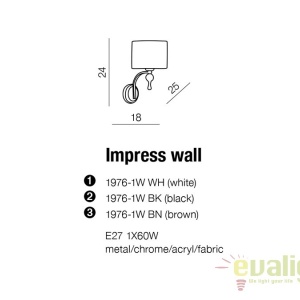 Aplica perete design elegant Impress Black 176370 universul-luminii.ro