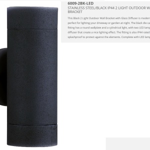 Aplica perete exterior IP44 Up and Down 6009-2BK-LED SRT - Img 3