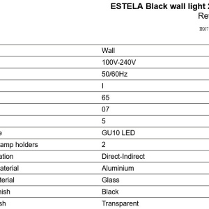 Aplica perete exterior IP65, 2xGU10 ESTELA negru - Img 4