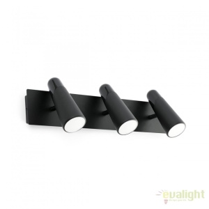 Aplica perete LED moderna cu 3 spoturi LAO neagra 29043
