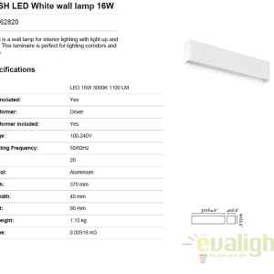 Aplica perete LED moderna cu lumina ambientala up and down NASH 16W 62820 63920 universul-luminii.ro