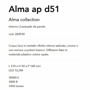 Aplica perete LED pentru oglinda, tablou ALMA AP D51 CROMO 65980 universul-luminii.ro