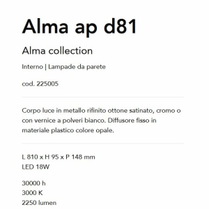 Aplica perete LED pentru oglinda, tablou ALMA AP D81 OTTONE 62450 universul-luminii.ro