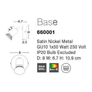 Aplica perete moderna cu spot Base NVL-660001 78880 universul-luminii.ro