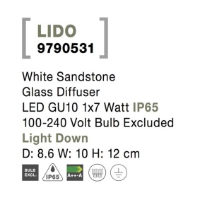 Aplica perete moderna de exterior cu iluminat ambiental IP65 LIDO I alba 190960 universul-luminii.ro
