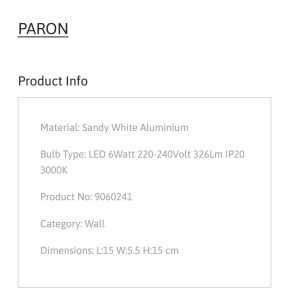 Aplica Spot LED stil minimalist PARON alba, NVL-9060241 246480 universul-luminii.ro