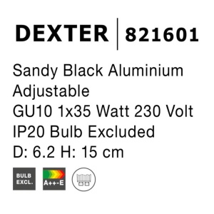 Aplica tip spot aplicat design modern DEXTER neagra NVL-821601 77550 universul-luminii.ro
