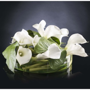 Aranjament floral elegant din cale albe, CIOTOLA BASSA CON CALLE 1141772.95